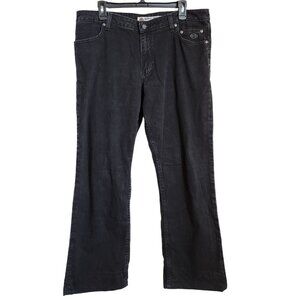 Harley Davidson Womens Jeans Sz 16 Regular Black Cotton Stretch Pockets Boot Cut